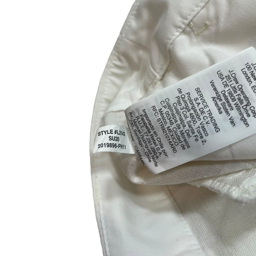 J.Crew Factory NWT Women's White Linen Blend Scalloped Hem 4" Shorts Size 12 - Picture 8 of 13